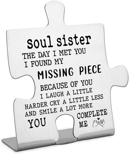 Miniatura 17 de FOKCBOCM Letrero decorativo, regalo de amistad de mejor amiga de acero inoxidable, 3.3 x 3.0 pulgadas