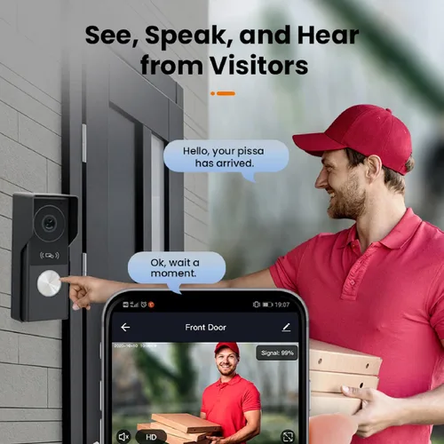 Miniatura 6 de Sistema de intercomunicación de timbre de video inteligente para el hogar con pantalla táctil grande de 10.1 pulgadas, cámara