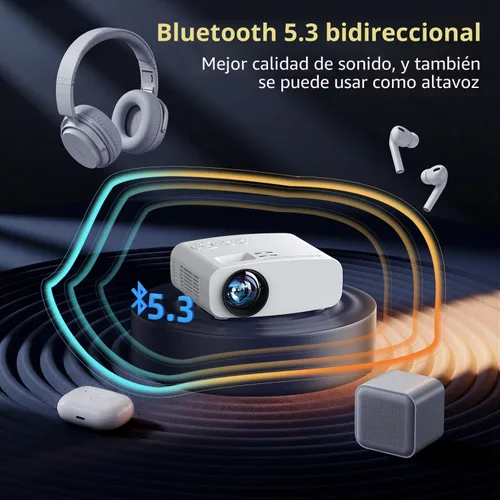 Miniatura 4 de Proyector con WiFi y Bluetooth, pericat 4K compatible con proyector nativo 1080P, proyector portátil de cine al aire libre para cine en casa, mini