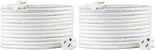 Miniatura 32 de Amazon Basics Cable de extensión, 13 amperios, 125 V, 20 pies, color negro, paquete de 2