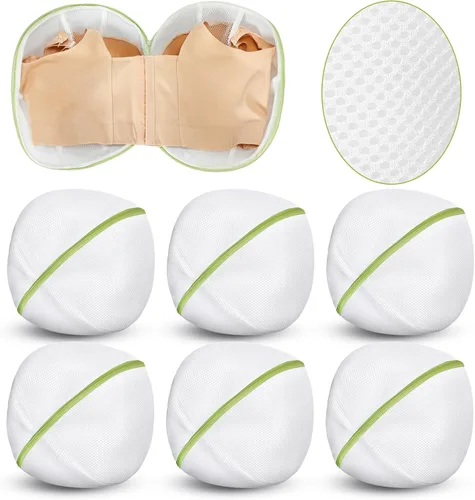 Miniatura 10 de Shappy 6 piezas de bolsas de malla para lavar brasieres para lavandería, bolsas de lavado de lencería y ropa interior con cremallera para mujeres