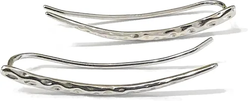 Ear Climber Earrings Long Sterling Silver Climbers Crawler Bar Studs Hammered Textured 30mm Length