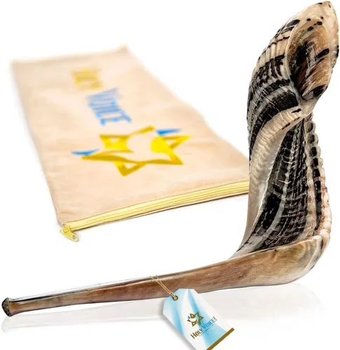 Miniatura 2 de Holy Voice Cuerno de Carnero Kosher Shofar de Israel – Cuerno Musical de 14"-16" con Bolsa para Shofar – Regalos Decorativos y Funcionales