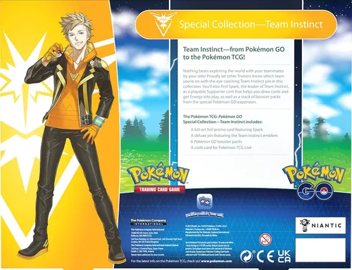 Miniatura 4 de Pokémon TCG: GO Special Collection - Team Instinct (1 tarjeta promocional de aluminio, 1 pin Deluxe y 6 paquetes de refuerzo)