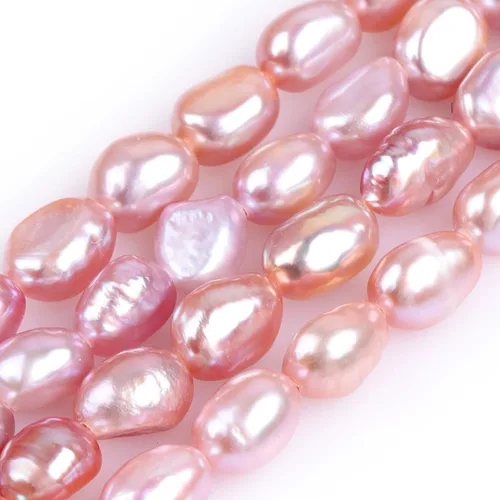 Miniatura 15 de Perlas cultivadas de agua dulce para hacer joyas, piedras preciosas naturales, semipreciosas, 8-9x10-0.433 in, blanco olivarío, 15" JOE FOREMAN