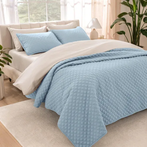 Miniatura 17 de Bare Home Juego de colcha – Full/Queen – Decoración ligera de cama – Alternativa de edredón – Colcha acolchada para todas las estaciones 04 - Gris