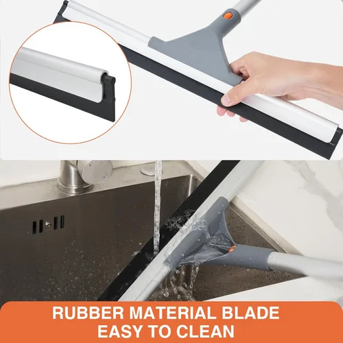 Miniatura 5 de Eazer Escoba de rasqueta para suelo: cepillo de limpieza de servicio pesado con poste de aluminio extensible de 50.3' y hoja de goma para cocina