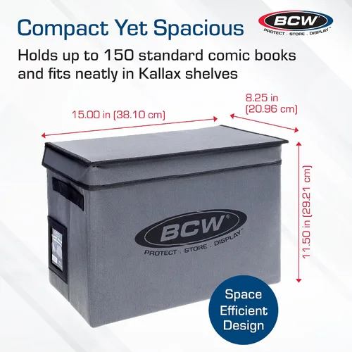 Miniatura 3 de BCW Caja de almacenamiento de cómics – 2 unidades Estuche plegable Cada uno se adapta a 125-150 libros de cómics con funda y tablero