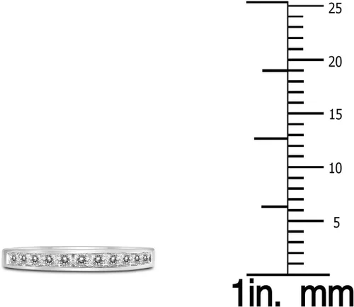 Miniatura 4 de Banda de diamantes en oro blanco de 10K, de 12 quilate certificado por AGS