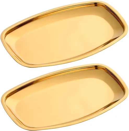 Miniatura 13 de Buyer star Bandeja ovalada de acero inoxidable de 9 pulgadas, bandeja de almacenamiento, bandeja de almacenamiento, plato de platos, cosméticos