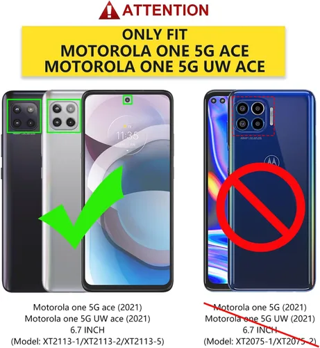 Miniatura 2 de V/A - Funda para Motorola One 5G Ace con protector de pantalla integrado, protección de cuerpo completo a prueba de golpes, parachoques delantero