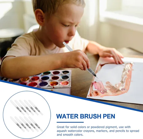 Miniatura 5 de TEHAUX Juego de 6 bolígrafos de acuarela, cepillo de agua recargable para flujo de tinta controlado, dibujo de pintura suave, adecuado para niños