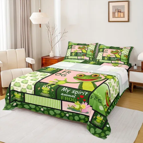 Miniatura 28 de Juego de sábanas de dibujos animados para niños, tamaño King, bonito juego de ropa de cama de esquí de animales árticos, decoración de habitación