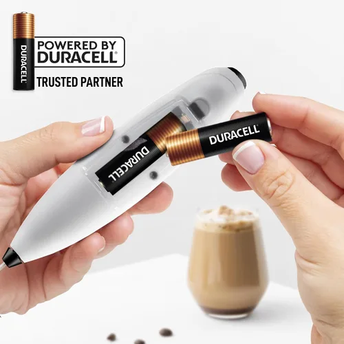 Miniatura 623 de Zulay Milk Boss Espumador de leche potente manual, hace espuma para latte, batidor para mezclar bebidas, café, miniespumador para capuchino, frappé
