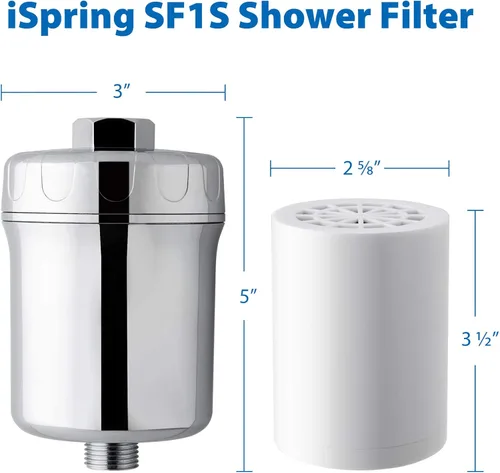 Miniatura 4 de iSpring FSF1 - Cartucho de repuesto para filtro de ducha universal de 15 etapas, elimina el cloro, sedimentos, metales pesados y olores, mejora