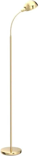 Miniatura 4 de Brightech Regent Lámpara de Pie LED, luz de poste de esquina independiente con cuello de cisne ajustable, lámpara delgada alta y brillante para Latón