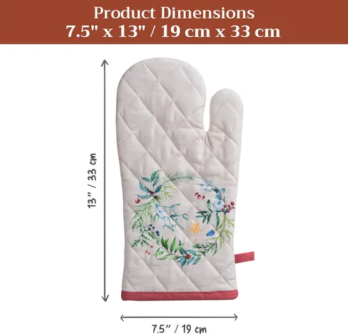 Miniatura 7 de Maison d' Hermine - Guantes de cocina Holly Time, 100 % algodón, manoplas de horno para hacer una barbacoa, cocinar, hornear, para la parrilla