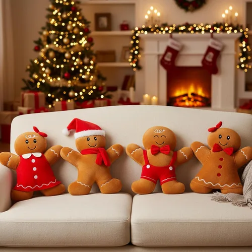 Miniatura 11 de Poen Juego de 3 Animales de Peluche Navideños de 11 Pulgadas, Papá Noel, Muñeco de Nieve, Reno, Almohadas de Felpa, Juguetes de Muñecos de Peluche