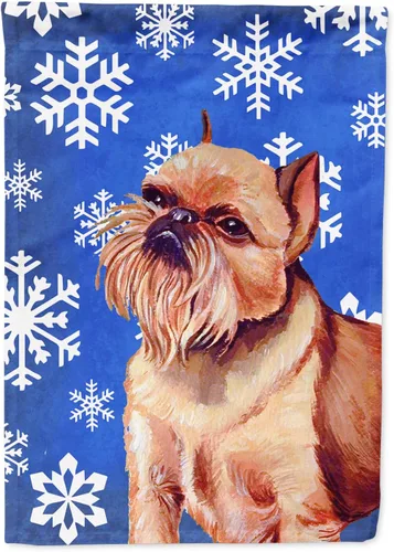 Miniatura 153 de Caroline's Treasures SC9374GF Bulldog English Snow flakes Holiday Garden Flag Buzón Bandera decorativa para patio exterior, patio, obras de arte