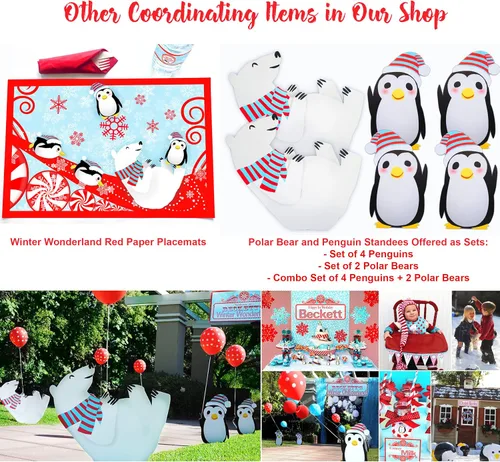 Miniatura 5 de Invitaciones grandes para fiesta de pingüinos - 10 invitaciones 10 sobres - Rosa