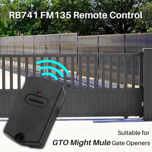 Miniatura 2 de El control remoto mejorado RB741 FM135 funciona para GTO Mighty Mule Gate Opener Transmisor Control, Reemplazar # RB742, RB743, RB744, FM135