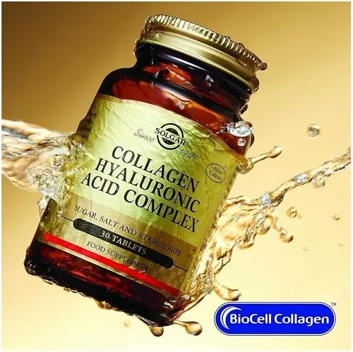 Miniatura 4 de SOLGAR Complejo de colágeno ácido hialurónico, 30 tabletas - Colágeno hidrolizado tipo 2 - Ayuda y zinc quelado, 250 tabletas - Zinc para una piel