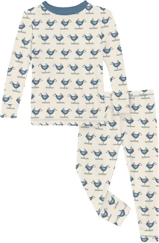 Miniatura 38 de KicKee Pants Conjunto de pijama de manga larga con estampado de piezas