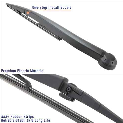 Miniatura 6 de Conjunto de limpiaparabrisas trasero compatible con Jeep Commander 2006-2010, repuesto 5174877AA, 05174877AA, 55156514AB, 05174876AA