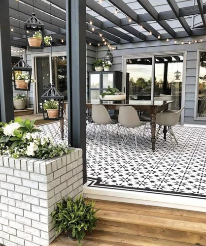Miniatura 5 de Plantilla de azulejos Jewel – Plantilla reutilizable para suelo y azulejos para pintar – Fácil cambio de imagen de baño y cocina – Alternativa