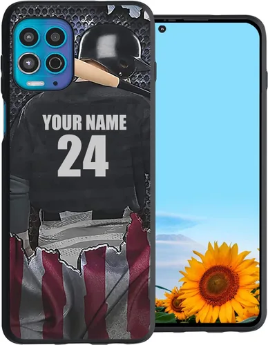 Miniatura 13 de Fundas de teléfono con número de nombre personalizado, diseño de bandera de Estados Unidos, para Galaxy A16/A15/A25/A14/A54/A53 Béisbol