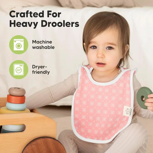 Miniatura 6 de KeaBabies Paquete de 8 Baberos para Niños y Niñas, Baberos sin Botones para Babear, Dentición de Bebés Niñas y Niños Pequeños, Recién Nacidos