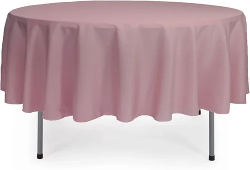 Miniatura 82 de YOUR CHAIR COVERS - Mantel redondo de poliéster prémium de 120 pulgadas - Mantel de lino color champán para mesas redondas estándar