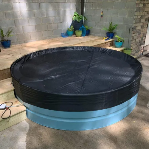 Miniatura 6 de Cubierta redonda de acero para piscina de tanque de 4 pies