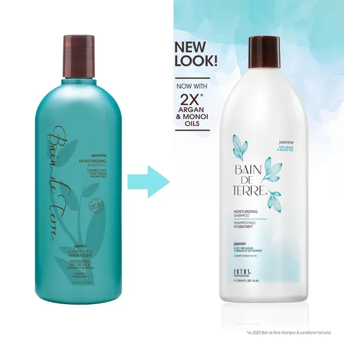 Miniatura 2 de Bain de Terre Champú hidratante de jazmín, lujosa hidratación para cabello seco con aceites de argán y monoi, sin parabenos, seguro