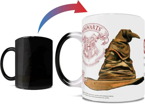 Morphing Mugs Harry Potter – Gryffindor – Sombrero clasificador Hogwarts – Una taza de cerámica sensible al calor que cambia de color de 11 onzas –