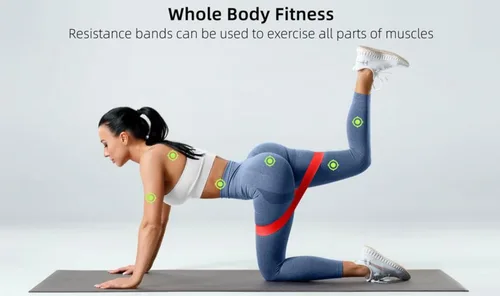 Miniatura 6 de Juego de bandas de resistencia para entrenamiento – Paquete de 5 bandas duraderas para entrenamiento de fuerza, terapia física, yoga, pilates