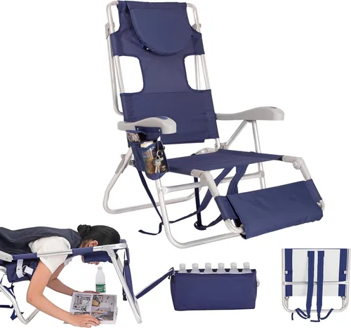 Miniatura 37 de Mochila acolchada de alta resistencia para adultos con reposapiés y bolsa enfriadora Coloque plana, 5 posiciones reclinables Bolsa térmica