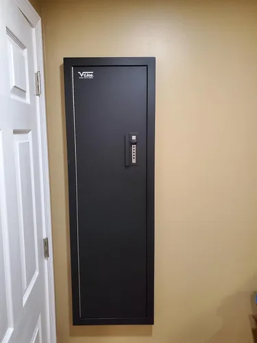Miniatura 6 de Bóveda táctica para armario, color negro plano en pared, caja fuerte para pistola y equipo táctico, esta caja fuerte proporciona seguridad