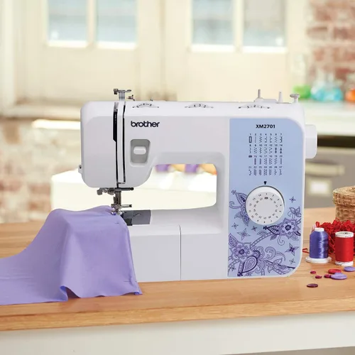 Miniatura 2 de Máquina de coser Brother XM2701 liviana, con todas las funciones, con 27 puntos, función automática para hacer ojales en 1 paso, 6 pies de costura