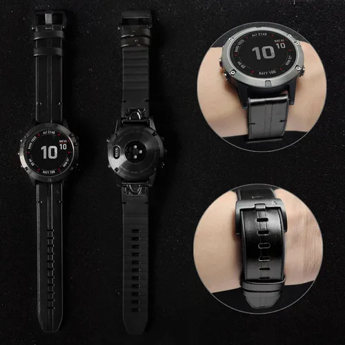 Miniatura 4 de Abanen Correas de Reloj de Cuero para Garmin Fenix 8 / epix Pro/Tactix 8 (47mm), QuickFit 22mm de Cuero Genuino Suave con Correa de Muñeca