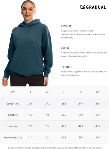 Miniatura 7 de G Gradual Hoodies for Women Oversized Fleece Sweatshirt with Pocket Loose Fit Casual Athletic Workout Pullover