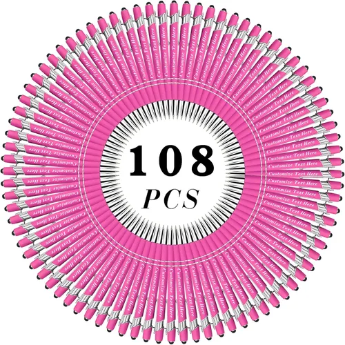 Miniatura 106 de Bolígrafos personalizados a granel con punta de lápiz capacitivo, 12 bolígrafos personalizados con logotipo de mensaje con nombre, bolígrafos