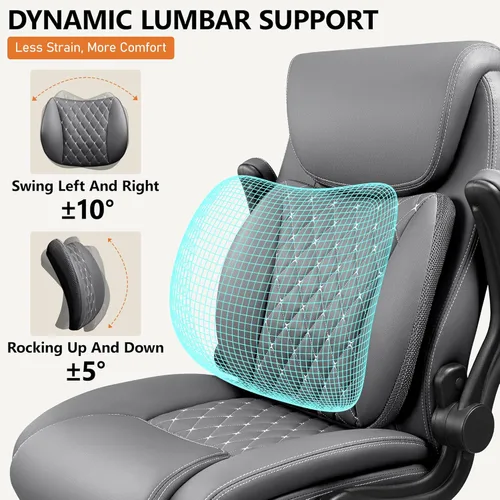 Miniatura 4 de BESTFAIR Silla de oficina, silla ejecutiva de escritorio para computadora con soporte lumbar para aliviar el dolor de espalda baja, silla ergonómica