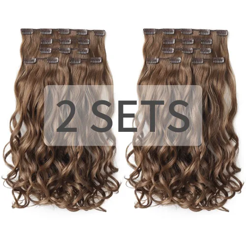 Miniatura 34 de Extensiones de cabello negro lacio, 2 juegos de extensiones de cabello con clip para mujeres, Halloween, 5 piezas de 22 pulgadas, piezas de cabello