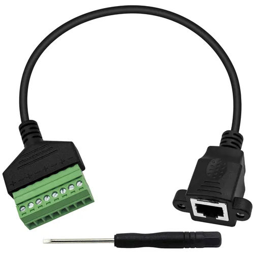 Poyiccot Adaptador de terminal de tornillo RJ45 a 8 pines, extensor Ethernet - RJ45 8P8C hembra a 8 pines Tornillo Terminal Cable de placa de