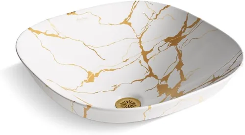 KOHLER K-28039-AUR-0 ARTIST EDITIONS Aureus - Lavabo de baño semiempotrado, sin desbordamiento, cuadrado de 16-3/4 pulgadas, color blanco