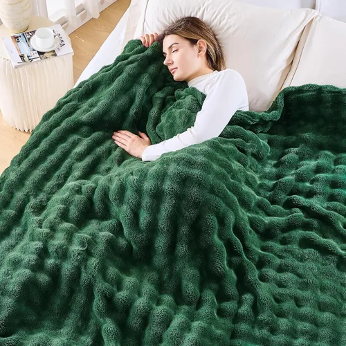 Miniatura 17 de NEWCOSPLAY Manta para Sofá Aqua Súper Suave de Franela Polar 3D Burbuja Ligera Manta de Cama para Uso en Todas las Estaciones (Aqua, Throw(50"x60"))