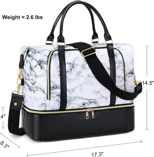 Miniatura 24 de CAMTOP - Bolsa de viaje de fin de semana para mujer, bolsa de lona con espacio para laptop de15.6 pulgadas