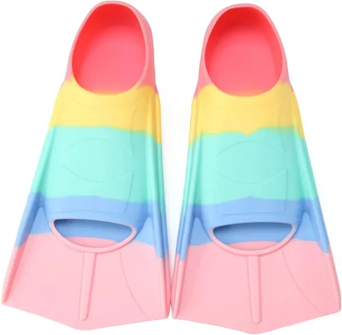 Miniatura 44 de Aletas de natación para niños, aletas cortas para niños y jóvenes, aletas de natación para entrenamiento de natación para niños, niñas, niños Azul