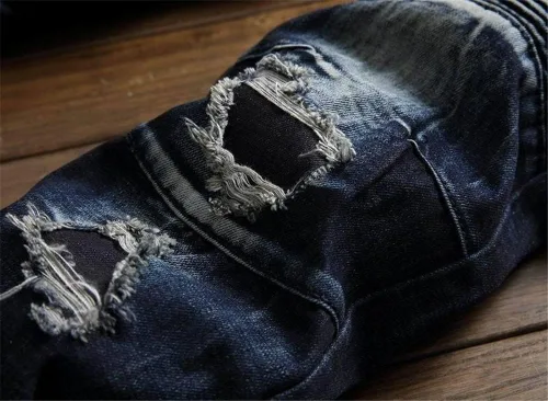 Miniatura 4 de AITITIA Jeans de corte recto lavado con cremallera para hombre